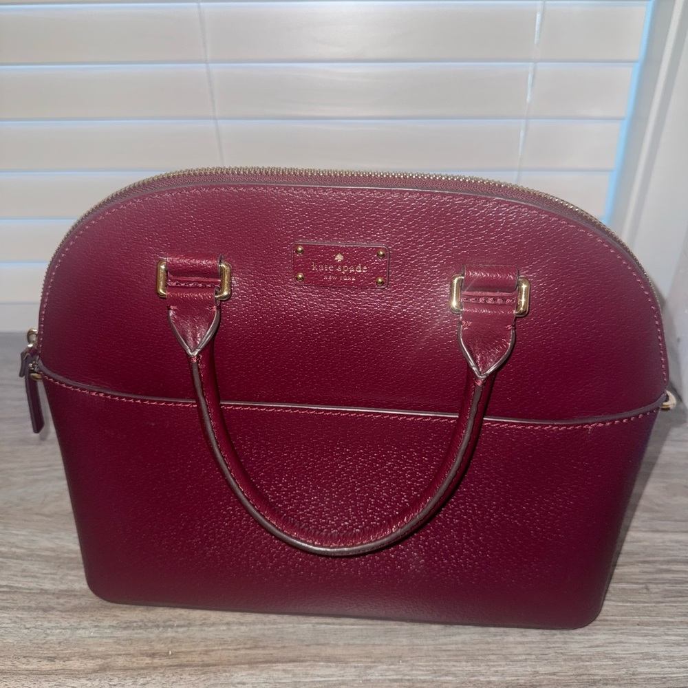 Kate Spade Red Leather Satchel Sophisticated Design
